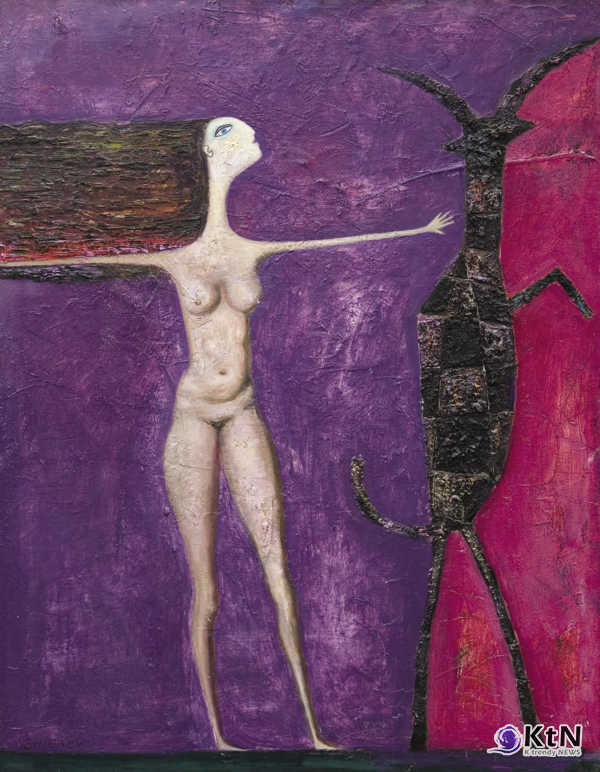 Прогулка. 1990. Холст, масло. 110х80. Собственность автора Walk. 1990. Oil on canvas. 110x80. The Property of the artist  [갤러리 A]  사진=K trendy NEWS DB ⓒ케이 트렌디뉴스 무단전재 및 수집, 재배포금지