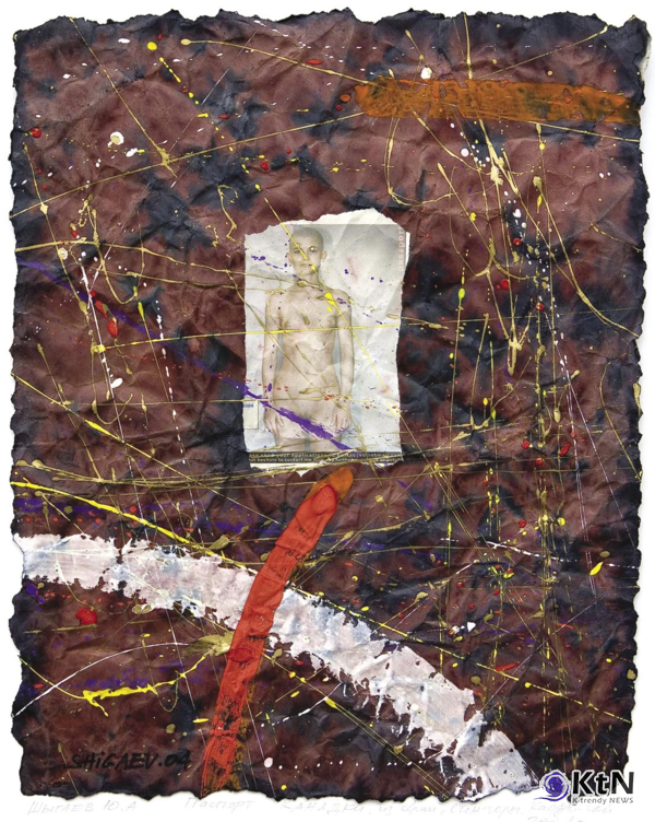 Паспорт канадки. 2004. Бумага, смешанная техника. 48х39. Собственность автораPassport of the Canadian woman. 2004. 48х39. Paper, mixed technology. The Property of the artist  [갤러리 A]  사진=K trendy NEWS DB ⓒ케이 트렌디뉴스 무단전재 및 수집, 재배포금지