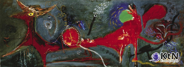 Похищение. 1987. Холст, масло. 60х180. Из коллекции Владимира Кирюши, Кыргызстан Kidnapping. 1987. Oil on canvas. 60x180. From the collection of Wladimir Kiryusha, Kyrgyzstan  [갤러리 A]  사진=K trendy NEWS DB ⓒ케이 트렌디뉴스 무단전재 및 수집, 재배포금지