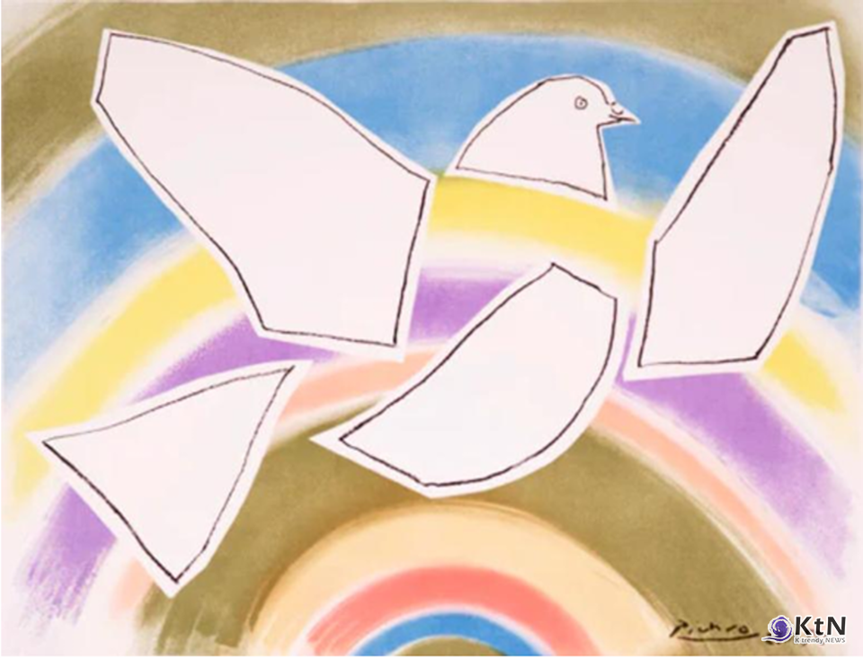 Picasso / 피카소 The Rainbow Dove (무지개 비둘기). 사진=에스티에스그룹 & 꾸바아트센터, K trendy NEWS DB ⓒ케이 트렌디뉴스 무단전재 및 수집, 재배포금지