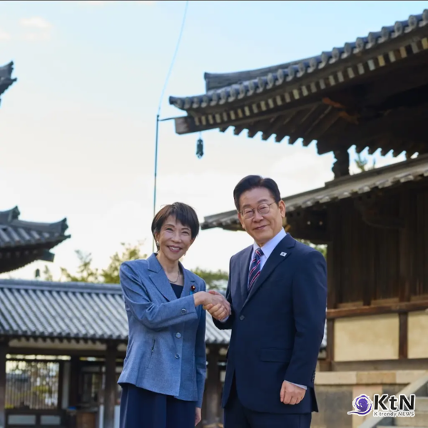 이재명 대통령과 다카이치 사나에 총리와 1박 2일 한일 셔틀외교 ...박자는 조금 달라도 리듬 맞추려는 마음은 같았던 드럼 합주 친교·한일 교류  / 한일 정상 외교, 한일교류 유적 '호류지' 방문,  재일 예술인 간담회서 김혜경 여사의 문화 가교로 외연 넓혔다 사진=2026. 01.14  청와대 / 편집  K trendy NEWS DB ⓒ케이 트렌디뉴스 무단전재 및 수집, 재배포금지