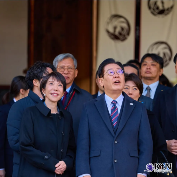 이재명 대통령과 다카이치 사나에 총리와 1박 2일 한일 셔틀외교 ...박자는 조금 달라도 리듬 맞추려는 마음은 같았던 드럼 합주 친교·한일 교류  / 한일 정상 외교, 한일교류 유적 '호류지' 방문,  재일 예술인 간담회서 김혜경 여사의 문화 가교로 외연 넓혔다  사진=2026. 01.14  청와대 / 편집  K trendy NEWS DB ⓒ케이 트렌디뉴스 무단전재 및 수집, 재배포금지