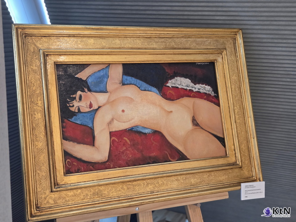 Amedeo Modigliani / 아메데오모딜리아니 Nu couché les bras ouverts 300,000,000원  Oil on canvas(Replica) 60 x 92cm 1917. 사진=에스티에스그룹 & 꾸바아트센터, K trendy NEWS DB ⓒ케이 트렌디뉴스 무단전재 및 수집, 재배포금지