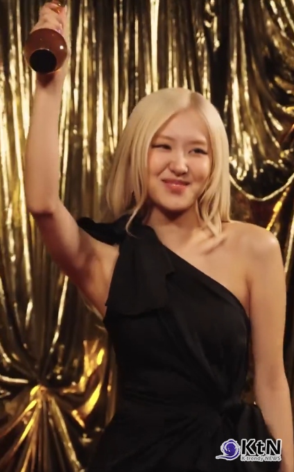 블랙핑크 로제가 2026 브릿 어워즈에서 '올해의 인터내셔널 송'을 수상하며 K-팝 가수 최초의 수상자라는 역사적 이정표를 세웠다.  사진=2026. 03.02 로제 엑스 갈무리   K trendy NEWS DB ⓒ케이 트렌디뉴스 무단전재 및 수집, 재배포금지