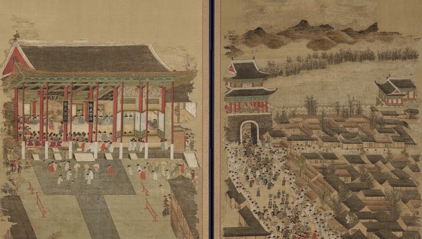 RM 기부로 만든 ‘나라 밖 빛나는 한국 옛그림’, 해외 소장 명작 24점 담았다  사진=2026. 03.11  국외소재문화유산재단 제공 ('평안감사도과급제자환영도' 부분) K trendy NEWS DB   ⓒ케이 트렌디뉴스 무단전재 및 수집, 재배포금지