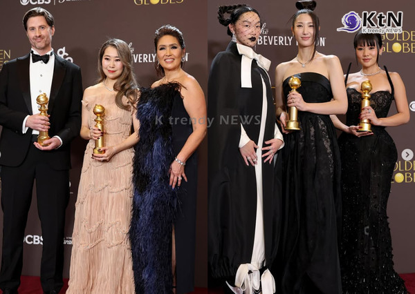 ‘케이팝 데몬 헌터스’, 골든글로브 2관왕…K콘텐츠 존재감 ...매기 강 감독 / 극 중 걸그룹 헌트릭스의 가창자로 참여한 이재, 오드리 누나와 레이 아미   사진=2026. 01.13  @kpopdemonhuntersnetflix K trendy NEWS DB ⓒ케이 트렌디뉴스 무단전재 및 수집, 재배포금지