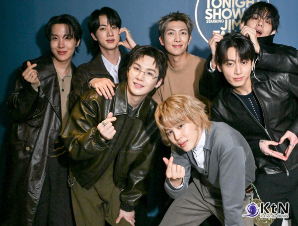 방탄소년단(BTS) '아리랑', 빌보드 200 7번째 1위…美·英 차트 동시 석권...테일러 스위프트 이후 최대 화력   사진=2026. 03.30 빅히트뮤직  (그룹 방탄소년단(BTS)이 지난 26~27일 양일간 미국 NBC '더 투나잇 쇼 스타링 지미 팰런' 토크쇼에 출연했다) K trendy NEWS DB ⓒ케이 트렌디뉴스 무단전재 및 수집 금지