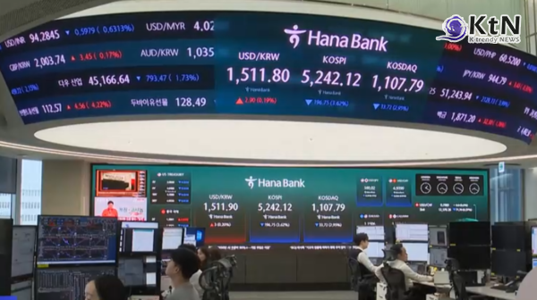 환율 1,510원 돌파·코스피 장중 5%대 폭락... 중동 전쟁 공포에 증시 블랙 먼데이  사진=2026. 03.30  증권계 자료화면 갈무리 K trendy NEWS DB ⓒ케이 트렌디뉴스 무단전재 및 수집, 재배포금지