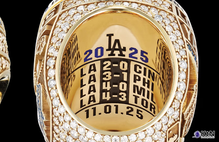 Take a Closer Look at the Los Angeles Dodgers' Back-To-Back World Series Championship Ring. 사진=Los Angeles Dodgers/The Champions Collective, K trendy NEWS DB ⓒ케이 트렌디뉴스 무단전재 및 수집, 재배포금지