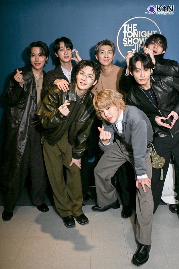 방탄소년단(BTS) '아리랑', 빌보드 200 7번째 1위…美·英 차트 동시 석권...테일러 스위프트 이후 최대 화력   사진=2026. 03.30 빅히트뮤직  (그룹 방탄소년단(BTS)이 지난 26~27일 양일간 미국 NBC '더 투나잇 쇼 스타링 지미 팰런' 토크쇼에 출연했다) K trendy NEWS DB ⓒ케이 트렌디뉴스 무단전재 및 수집 금지