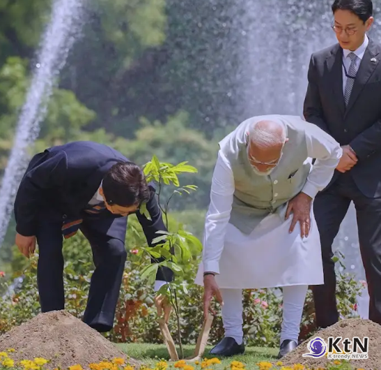 이재명 대통령 인도 국빈 방문. 사진=청와대 & KTV 이매진 갈무리, K trendy NEWS DB ⓒ케이 트렌디뉴스 무단전재 및 수집, 재배포금지