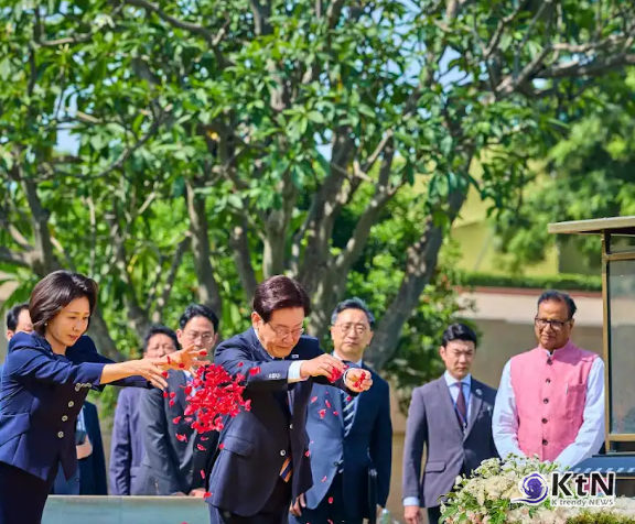 이재명 대통령 인도 국빈 방문. 사진=청와대 & KTV 이매진 갈무리, K trendy NEWS DB ⓒ케이 트렌디뉴스 무단전재 및 수집, 재배포금지