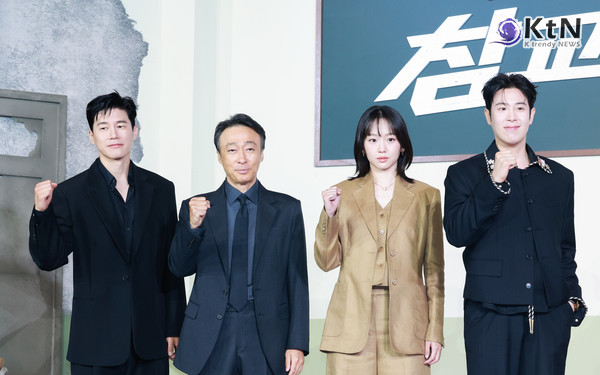 진기주와 표지훈이 넷플릭스 시리즈 '참교육' 제작발표회에서 따귀 신 비하인드를 공개하며 현장을 웃음으로 달궜다. [KtN 현장]  사진=2026. 06.05  K trendy NEWS DB ⓒ케이 트렌디뉴스 무단전재 및 수집, 재배포금지