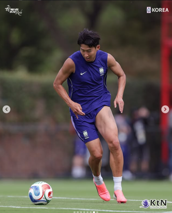 옵타(Opta)가 한국 남자 축구대표팀의 체코(Czechia)전 승률을 42.9%로 예측한 가운데, 홍명보(Hong Myung-bo)호는 경기 전 마지막 비공개 훈련에서 스리백과 세트피스 대응을 집중 점검했다.  사진=2026. 06.10  축구협회 (손흥민) 인스타그램 갈리 K trendy NEWS DB ⓒ케이 트렌디뉴스 무단전재 및 수집, 재배포금지