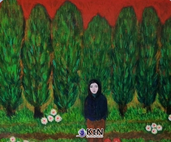 " The heart of a Woman in the Forest "90.9 × 65.1cm Acrylic on canvas