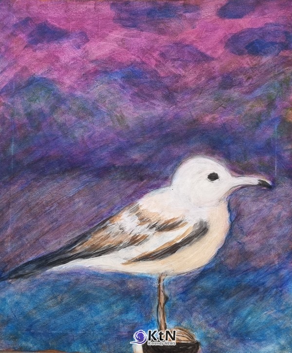 " The passion of a seagull "55 × 46cm Acrylic on canvas