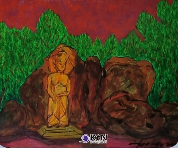 " Namsan Buddist Heart "90.9 × 65.1cm Acrylic on canvas