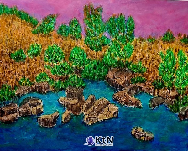A Museum Pond 97 × 116.8cmAcrylic on canvas