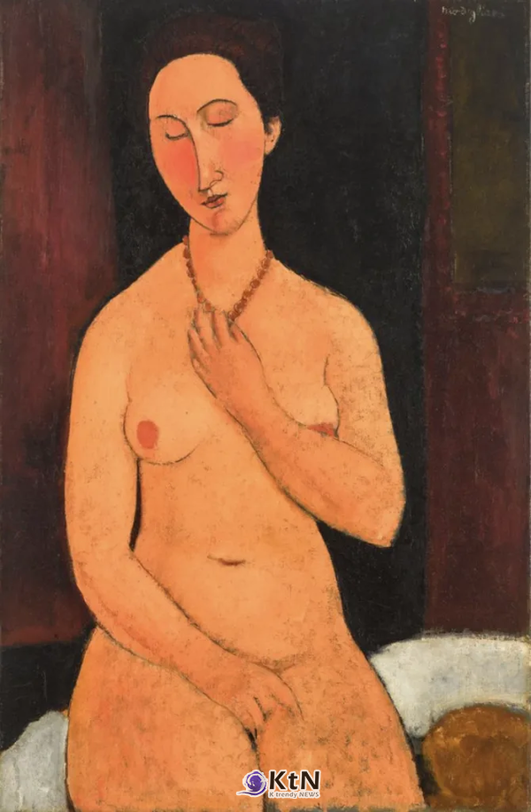 Amadeo Modigliani, Nu assis au collier (1917-18). 사진= Sotheby’s.