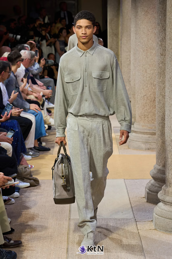 Giorgio Armani Leans Into a Lax & Leisurely SS27. 사진=Vogue Runway, K trendy NEWS DB ⓒ케이 트렌디뉴스 무단전재 및 수집, 재배포금지
