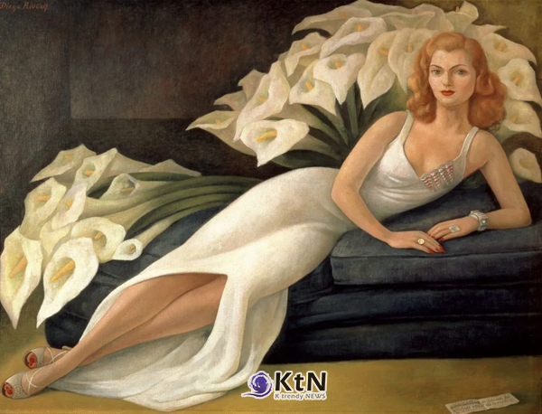 디에고 리베라, ‘나타샤 겔만의 초상’(Portrait of Natasha Gelman, 1943), 겔만 산탄데르 컬렉션.