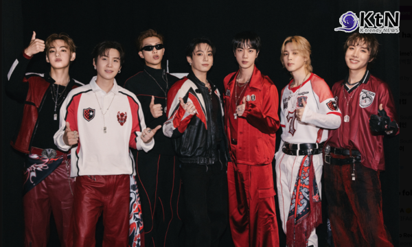 방탄소년단(BTS) 96년 월드컵 최초 결승 하프타임쇼, 전 세계 찢은 'Dynamite'...붉은악마 엠블럼 입고 등판, BTS, 마돈나·비버와 2026 북중미 월드컵 결승 무대... K팝 역사 새로 썼다   사진=2026. 07.20 빅히트뮤직 K trendy NEWS DB ⓒ케이 트렌디뉴스 무단전재 및 수집, 재배포금지 