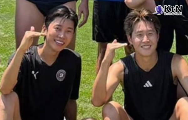 가수 임영웅이 기록적인 폭염 속에서도 식지 않는 축구 열정을 과시하며 스페인 라리가 아틀레티코 마드리드(AT마드리드)로 이적한 국가대표 이강인과의 끈끈한 친분을 입증했다.  사진=2026. 08.06  임영웅 소셜미디어 K trendy NEWS DB ⓒ케이 트렌디뉴스 무단전재 및 수집, 재배포금지