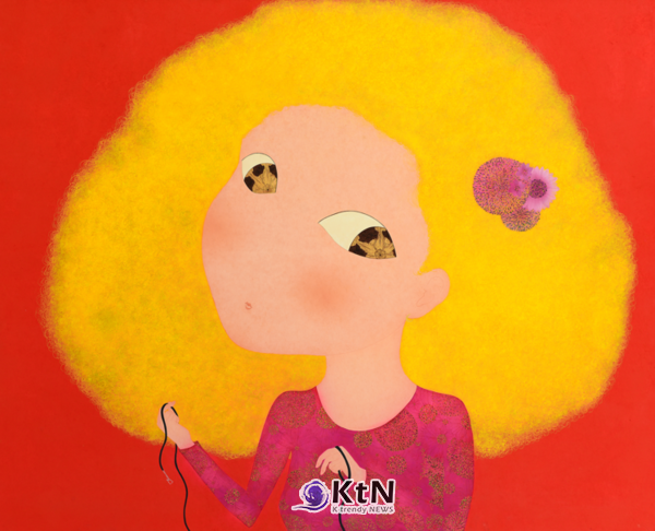 구승희, ‘순간’, 장지 채색, 162×130cm, 2014. 사진=구띠커피갤러리, K trendy NEWS DB ⓒ케이 트렌디뉴스 무단전재 및 수집, 재배포금지