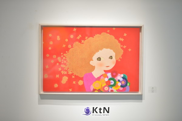 구승희, ‘행복’, 장지 채색, 99×66cm, 2017. 사진= K trendy NEWS DB ⓒ케이 트렌디뉴스 무단전재 및 수집, 재배포금지