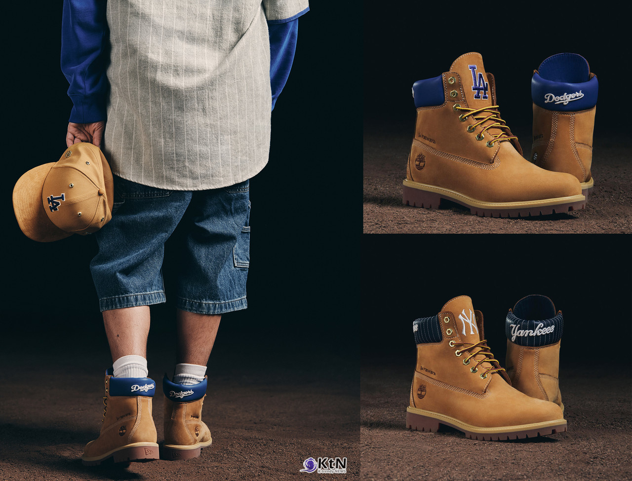 팀버랜드(Timberland)가 뉴에라(New Era)와 협업해 LA 다저스와 뉴욕 양키스의 팀 아이덴티티를 담은 리미티드 에디션 부츠를 선보인다. / 사진=팀버랜드 제공. K trendy NEWS DB ⓒ케이 트렌디뉴스 무단전재 및 수집, 재배포금지.