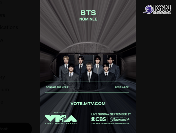 방탄소년단 대상 격 '올해의 노래' 노미네이트·리사 4개 부문 지명…美 VMA 휩쓴 K-팝   사진=2026. 08.19. BTS sns  갈무리 K trendy NEWS DB ⓒ케이 트렌디뉴스 무단전재 및 수집, 재배포금지