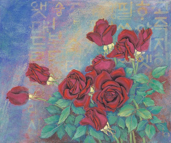 이숙자_ 2000-11 흑장미2_45.5×37.9cm(8F)_순지5배접, 암채_2000