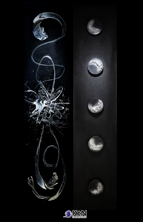 KoN의 ‘Fractal Universe: Score: Caprice’와 임하나(LIMHANA)의 ‘신진경산수화 新眞景山水畵 Score: Sonnet 1’  사진=K trendy NEWS DB ⓒ케이 트렌디뉴스 무단전재 및 수집, 재배포금지