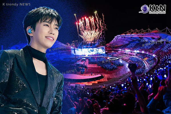 고양 삼킨 9만 5천 하늘빛…임영웅, 1000대 드론·풍물패 띄운 '10주년 대축제'  사진=2026. 09.06. 물고기뮤직 갈무리 / 편집 K trendy NEWS DB ⓒ케이 트렌디뉴스 무단전재 및 수집, 재배포금지