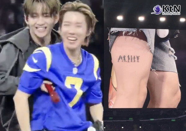 월드 투어로 전 세계를 들썩이게 하는 그룹 방탄소년단(BTS)의 멤버 제이홉이 팬덤 '아미(ARMY)'를 향한 애정을 몸에 새기며 완전체와 팬덤을 잇는 상징적 서사를 완성해 화제다.  사진=2026. 09.06. 아미 sns  갈무리 K trendy NEWS DB ⓒ케이 트렌디뉴스 무단전재 및 수집, 재배포금지