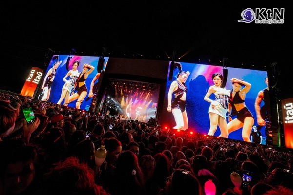  가수 화사(Hwa Sa)가 세계 최대 규모의 음악 축제 중 하나인 브라질 ‘록 인 리오(Rock in Rio)’의 메인 스테이지를 장악하며 글로벌 공연 시장에서 K팝 솔로 아티스트로서의 독보적 위상을 입증했다.  사진=2026. 09.14. 피네이션 편집 K trendy NEWS DB ⓒ케이 트렌디뉴스 무단전재 및 수집, 재배포금지