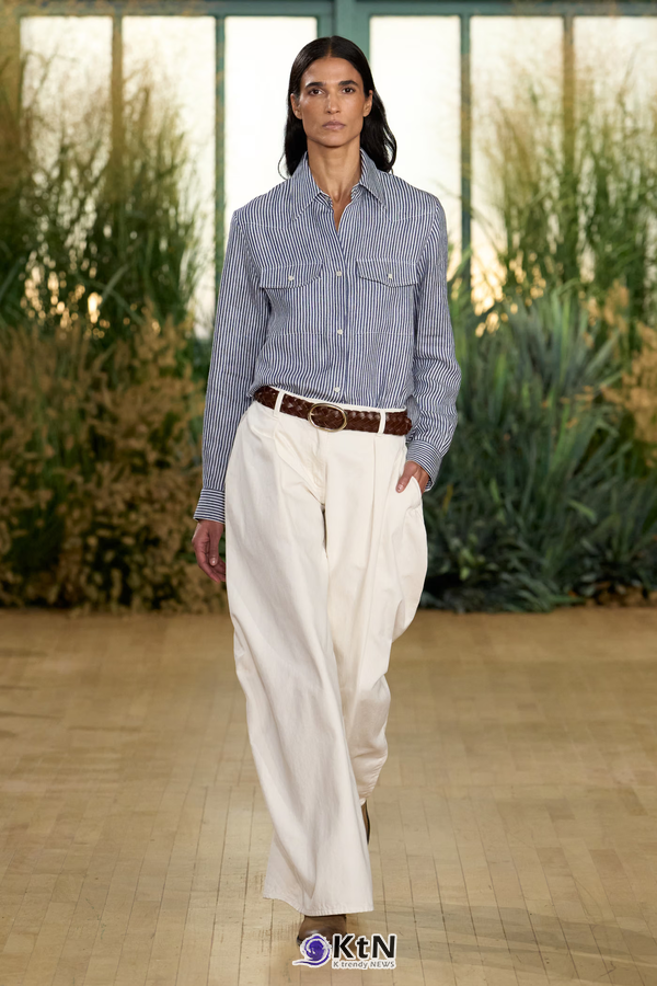 Proenza Schouler SS27 Reshapes Sharp Tailoring With Cowling, Cyanotype Roses and a Rounder PS1. 사진=Proenza Schouler, K trendy NEWS DB ⓒ케이 트렌디뉴스 무단전재 및 수집, 재배포금지