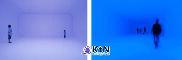 제임스 터렐(James Turrell), ‘간츠펠트(Ganzfeld)’, 2013, 뮤지엄산. 공간 전체를 빛과 색으로 채워 경계를 흐리고, 관람자가 빛의 밀도와 색채 변화를 몸으로 경험하도록 구성한다. 터렐에게 빛은 이미지를 만드는 수단보다 지각 자체를 변화시키는 매체에 가깝다.