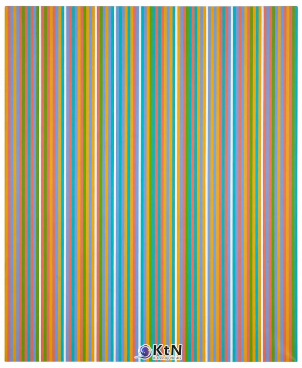브리짓 라일리(Bridget Riley) 'Bali'(1983). 세잔의 회화에서 구조와 시각적 관계를 받아들인 후대 작가 가운데 한 명으로 'Cezanne et nous'에 포함됐다. © Bridget Riley 2026. All rights reserved. Paris Musées, Musée d’Art Moderne, dist. GrandPalaisRmn/image ville de Paris