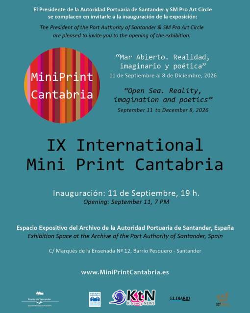 스페인 산탄데르에서 열리는 ‘IX International Mini Print Cantabria 2026’ 포스터. 임하나는 ‘52-hertz whales III’로 참여 작가 명단에 이름을 올렸다. 사진=K trendy NEWS DB ⓒ케이 트렌디뉴스 무단전재 및 수집, 재배포금지
