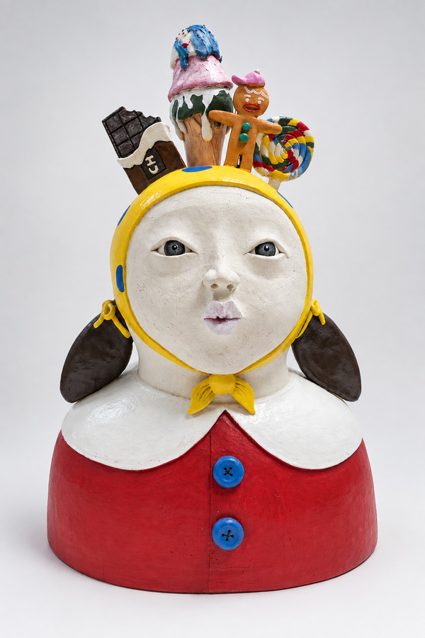 행복한 순간, 35x26x50cm, 백조형토, 산화소성