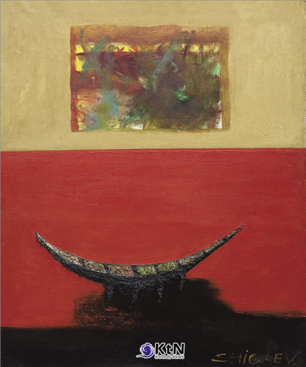 유리 스탄벡 쉬가예프(Yuristanbek Shygaev), ‘만남(Meeting)’, 1990, 캔버스에 유채, 120×80㎝, 작가 소장.