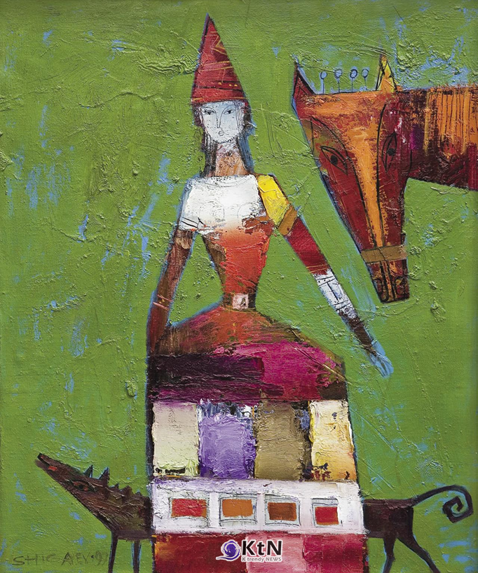 유리 스탄벡 쉬가예프(Yuristanbek Shygaev), ‘나의 딸 알림칸(My Daughter Alymkan)’, 2002, 캔버스에 유채, 70×50㎝, 작가 소장. 사진=K trendy NEWS DB ⓒ케이 트렌디뉴스 무단전재 및 수집, 재배포금지