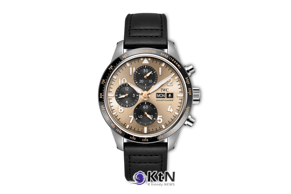 IWC '파일럿 워치 퍼포먼스 크로노그래프 41 양의 해 에디션'. 금색 다이얼과 검은색 크로노그래프 카운터, 블랙 세라믹 베젤을 적용했다. 사진=IWC