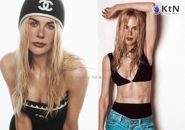  할리우드 배우 니콜 키드먼(Nicole Kidman)이 59세의 나이에도 선명한 복근과 탄탄한 몸매를 공개하며 관심을 모으고 있다. 화려한 패션 화보와 함께 과거 공개했던 운동 습관과 식단 관리법까지 다시 주목받으면서 중년 여성의 건강한 다이어트와 근육 관리에 대한 관심도 이어지고 있다.  사진=2026. 10.27.'보그 오스트레일리아(Vogue Australia)' 화보 K trendy NEWS DB ⓒ케이 트렌디뉴스 무단전재 및 수집, 재배포금지