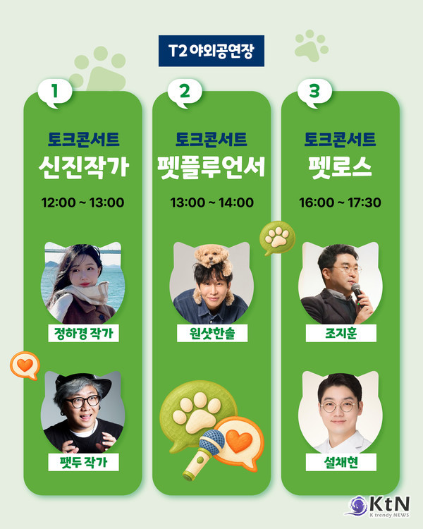 정하경·팻두 작가의 신진작가 토크콘서트를 비롯해 펫플루언서 원샷한솔, 조지훈·설채현의 펫로스 토크콘서트가 진행된다. 사진 제공=서울 댕냥데이즈 / K trendy NEWS DB ⓒ케이 트렌디뉴스 무단전재 및 수집, 재배포 금지